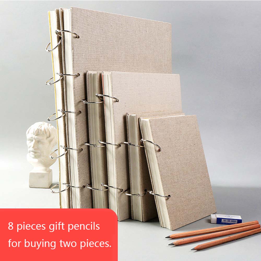 ELEGANT Retro Graffiti Sketch Book 160 GSM Painting Sketch Paper Art Supplies Stationery Professional Notebook Refillable Super thick Loose-Leaf Spiral Sketchbook