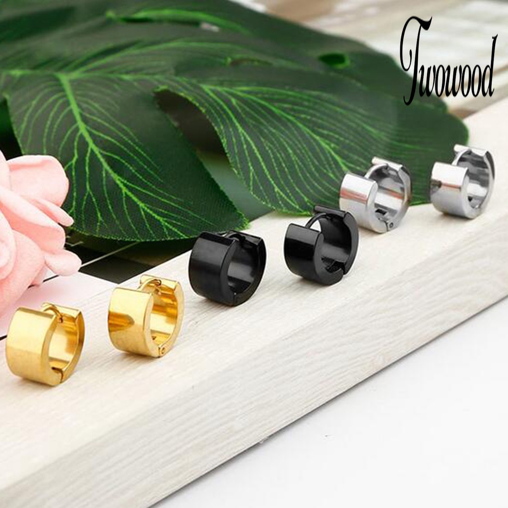 Anting Bulat Bahan Stainless Steel Untuk Unisex