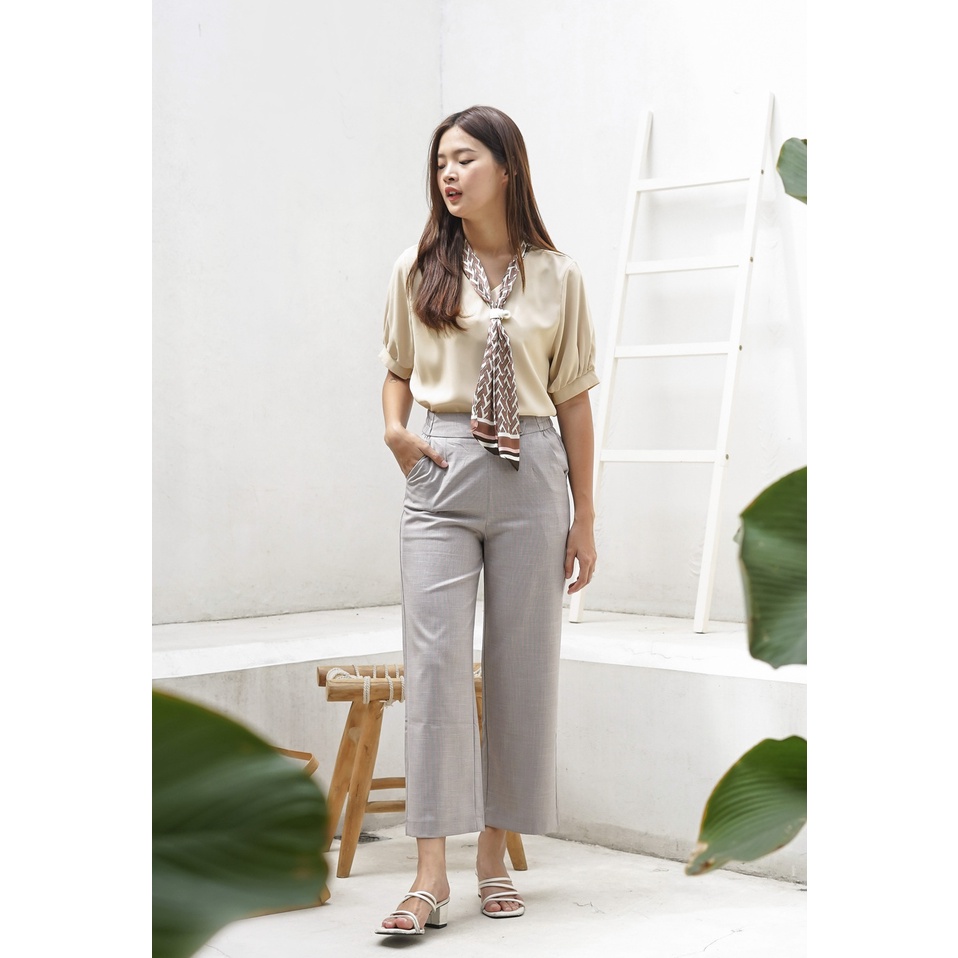 PAVINE - Audesy Preppy Pants - Celana Kantor Korean Wanita