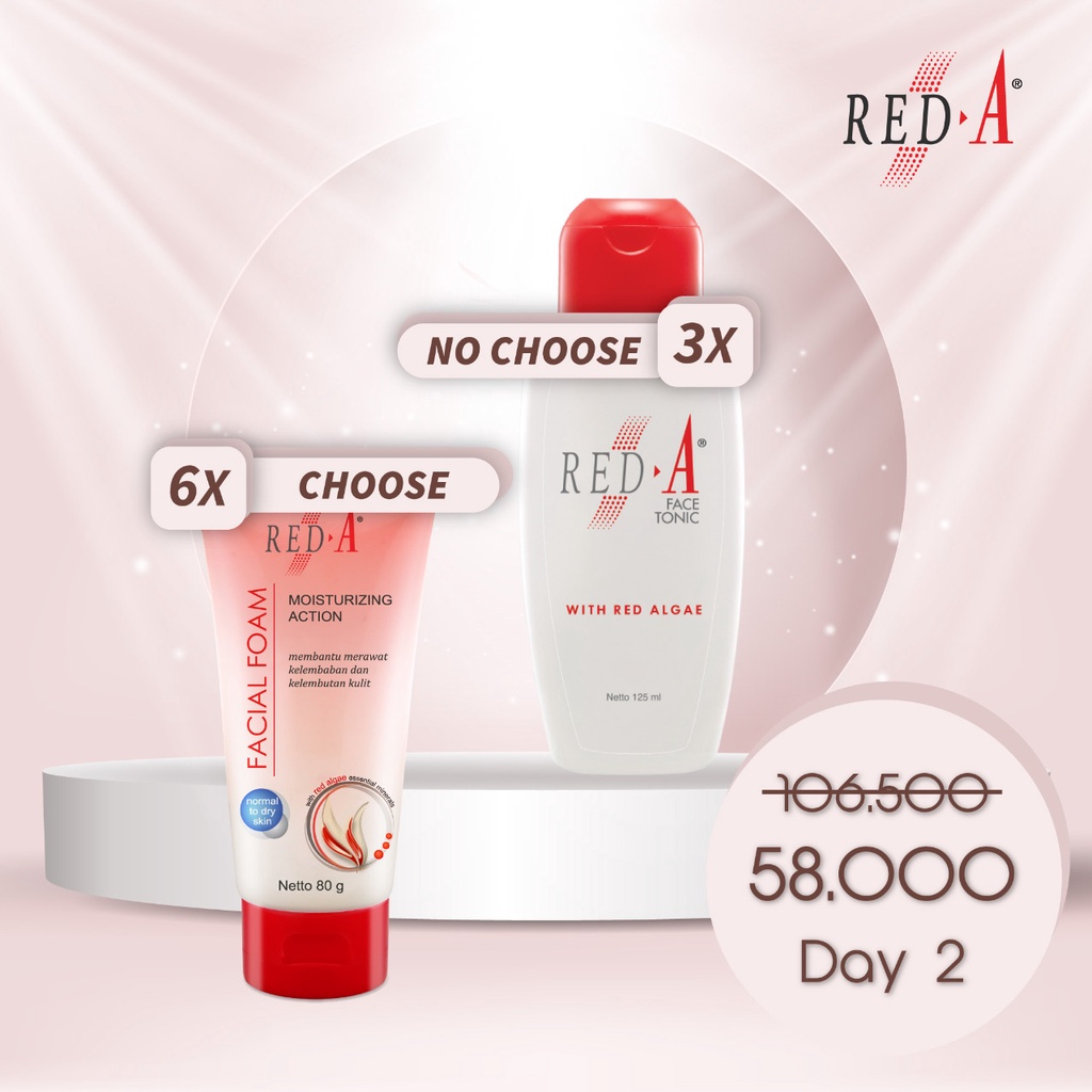 Paket 6 Red-A Facial Foam 3 Red-A Face Tonic