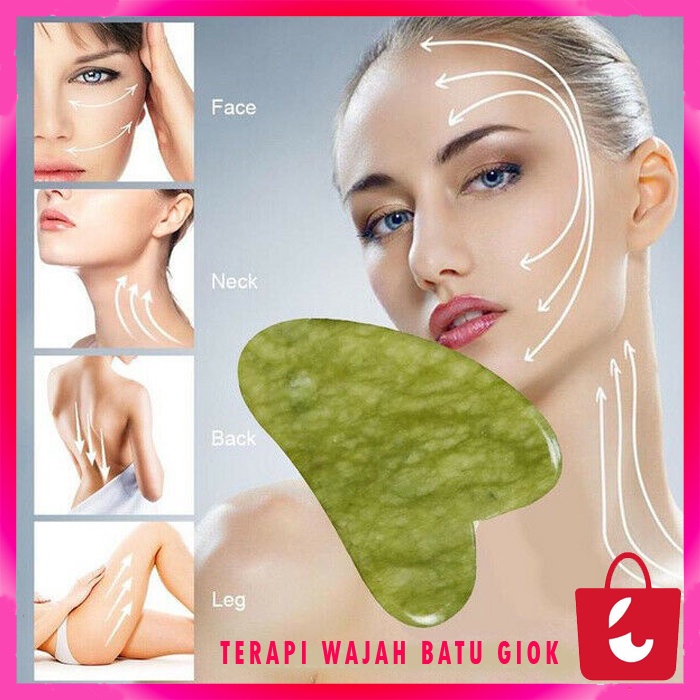 [100% Asli] Alat Pijat Wajah Terapi  Muka Batu Jade Giok Gusah Asli Alami MASSAGE MASSAGER STONE