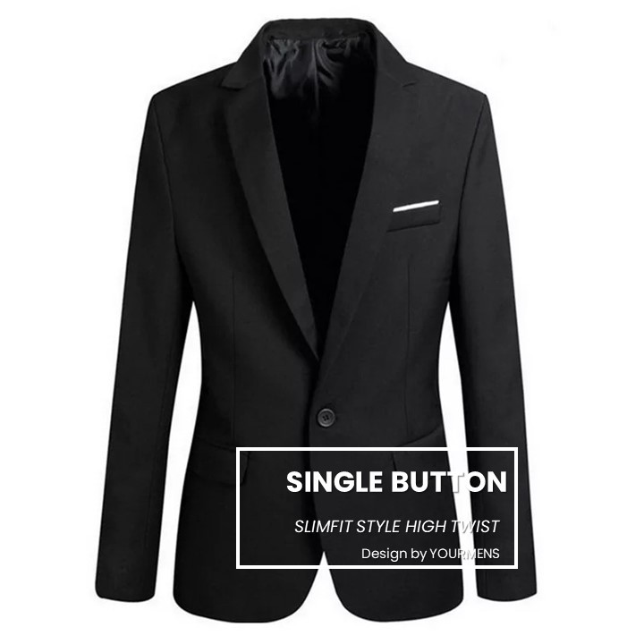 BLAZER PRIA SINGLE BUTTON BLACKLIST DESIGN SLIMFIT SUIT PREMIUM NIKAYU SLIMFIT STYLE