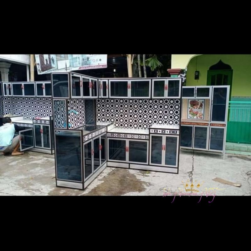 Kitchen Set Besar - Lemari Dapur Sehat Minimalis Model L Alumunium