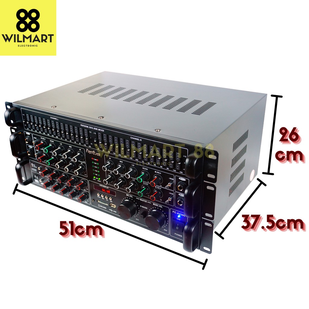 Power Amplifier FCA 4300 First Class | Power 500 watt | Ampli 6 Channel | SD Card / USB / Bluetooth