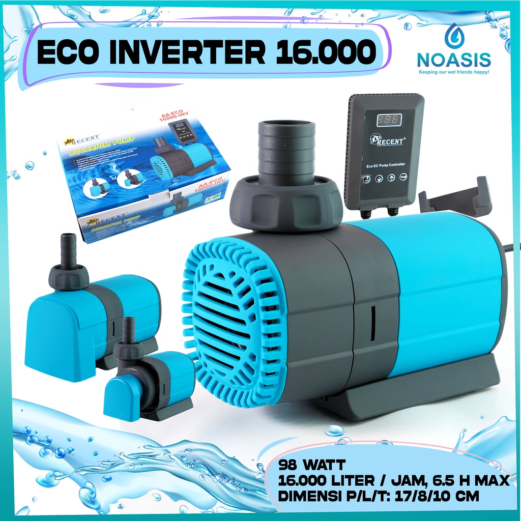 POMPA KOLAM AQUARIUM CELUP INVERTER RECENT AA ECO 16000 INV LOW WATT