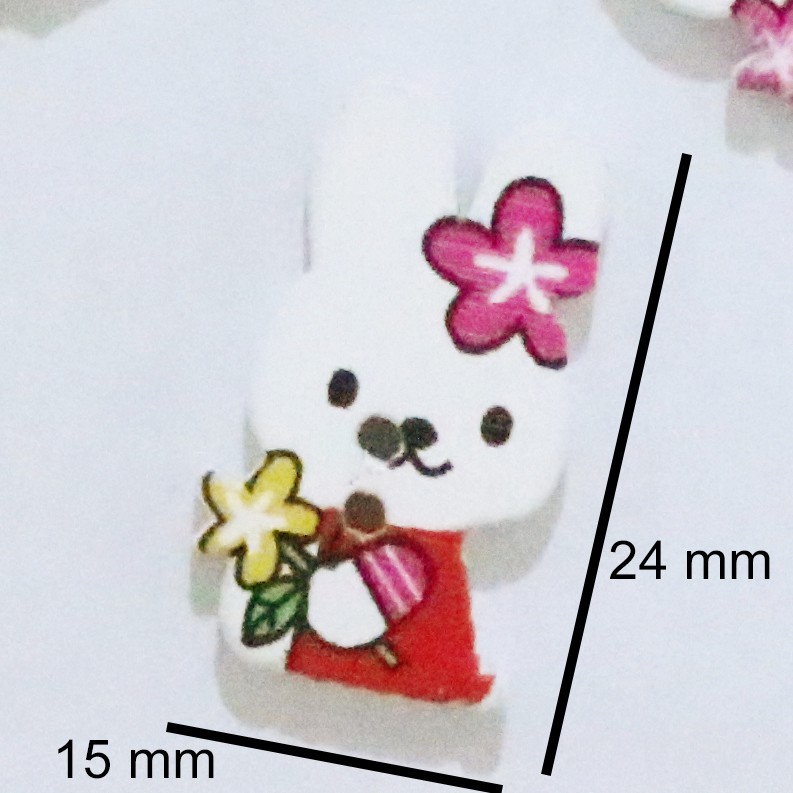 Kancing Kayu / Wooden Button Seri Colorful - PCS