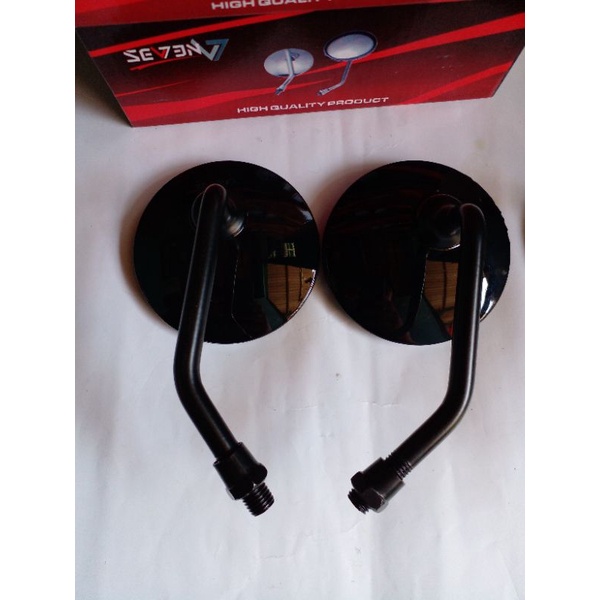 SPION VARIASI  BULAT MINI HITAM KACA CEMBUNG drat 14 an