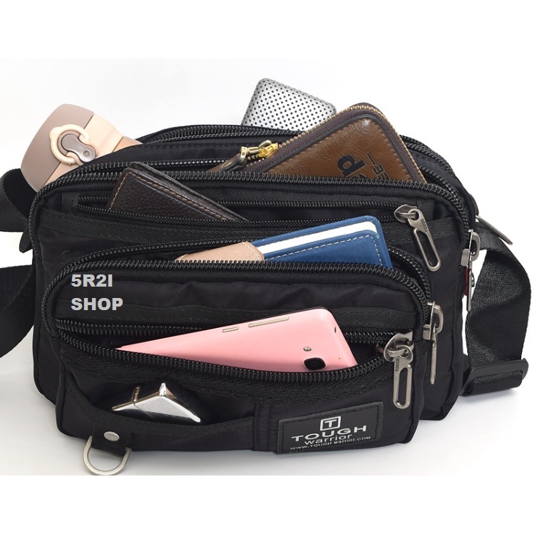UNISEX TAS TOUGH WARRIOR 5208 TAS SELEMPANG ORIGINAL TOUGH WARRIOR WITH 7 ZIPPER AND ADDITONAL POCKEas pria