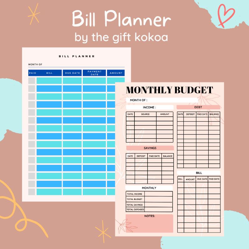 

Loose Leaf Kertas Isi Binder / Budget Planner / Bill Planner / Budget Bill Tracker
