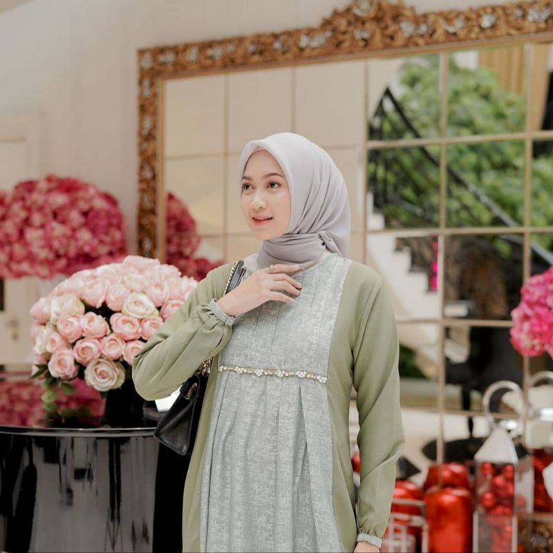 Najma dress Svelte Sage + Payet Size S | Najma exclusive abaya by bbccollections