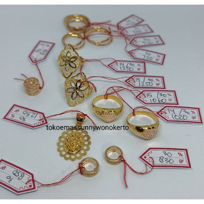 Cincin model saudi/dubai/etnik/krawangan emas asli 375% 30%