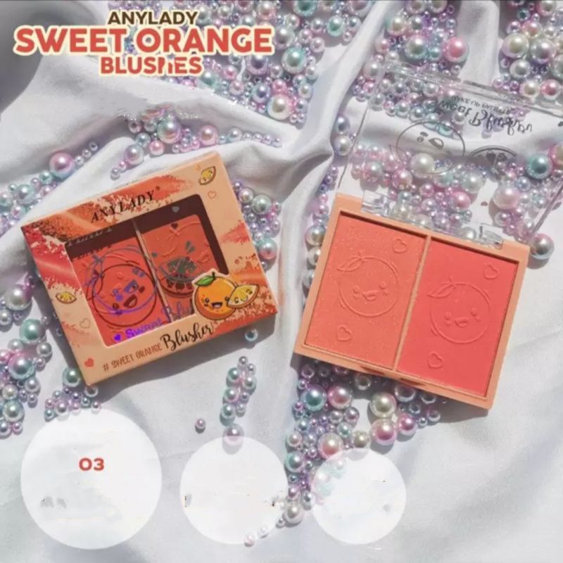 PROMO ECER!! BLUSHER ANYLADY / BLUSHON 2 WARNA No. 8133/877 SWEET ORANGE SWEET BLUSHER