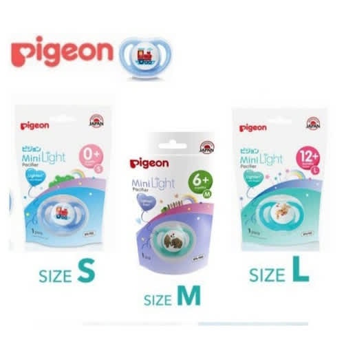 Empeng minilight bayi Pigeon 0m+ 6m+ 12m+ / 0 bulan 6 bulan 12 bulan