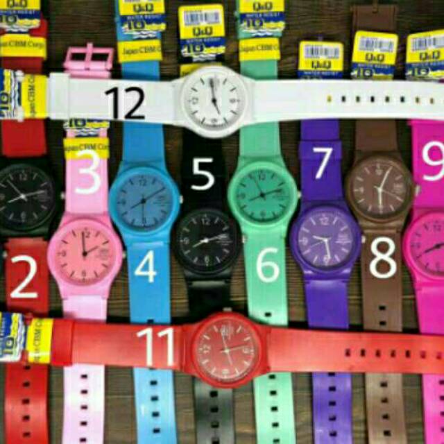 (Terima cod)Jam Tangan Wanita Q&amp;Q Jelly Warna Strap Rubber(Dikirim Dari Jakarta)