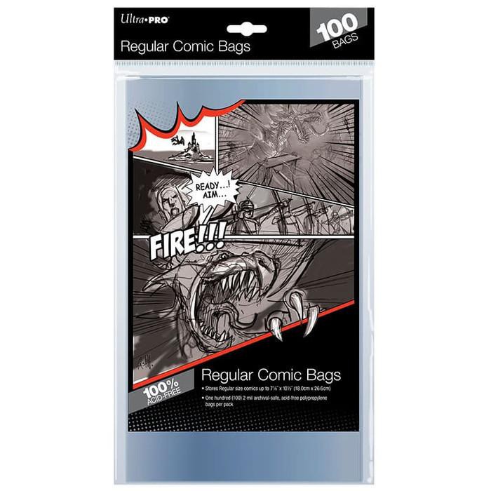 

( Buku Import ) UltraPro Regular Size 7-1/8" X 10-1/2" Resealable Comic Bags 100pcs