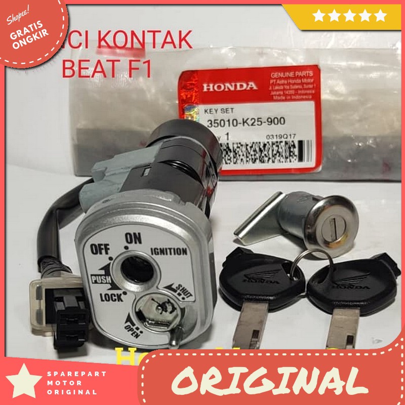 Kunci Kontak Set Honda Beat Fi 2014 Kebawah Asli Ahm Original