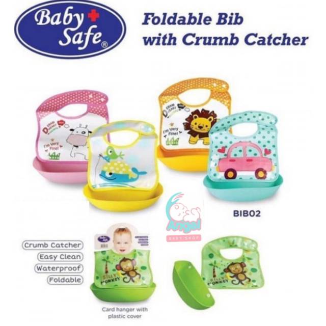 Baby safe fortable bib with crumb catcher