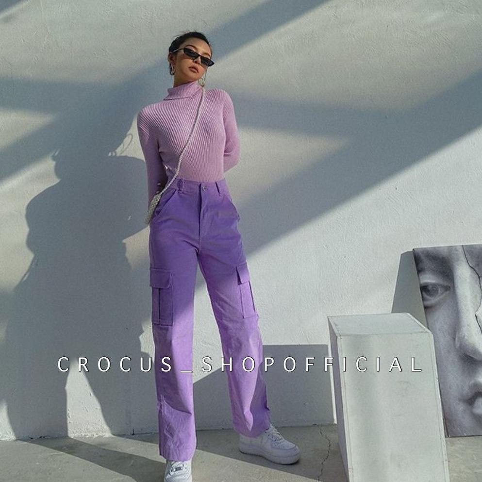 [KODE FTYLS] [ 𝐂𝐫𝐨𝐜𝐮𝐬 ] Celana Cargo Lilac Lylac Thunder Pants / Baggy American Drill