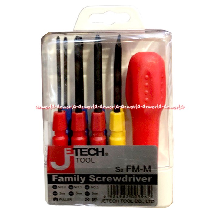 Je Tech Tool S2 Fm-M Family Screwdriver Obeng 1set Dengan Kotak Jetech Screw Driver Famili