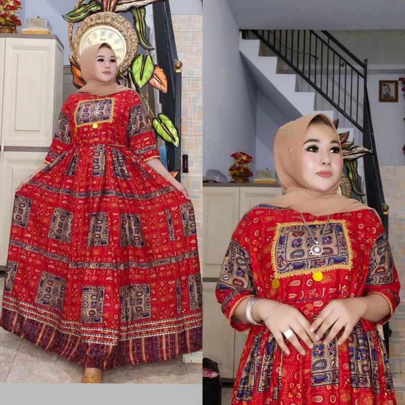GAMIS TERBARU HINDIAN SONGKET/GAMIS MOTIF