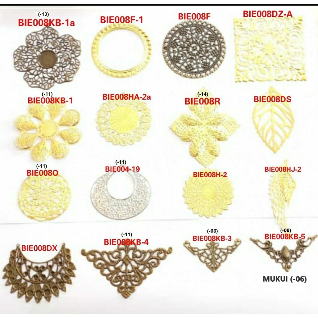 Ornamen Kerangka Lempengan Macam2 Model Type B, Harga/12Pcs