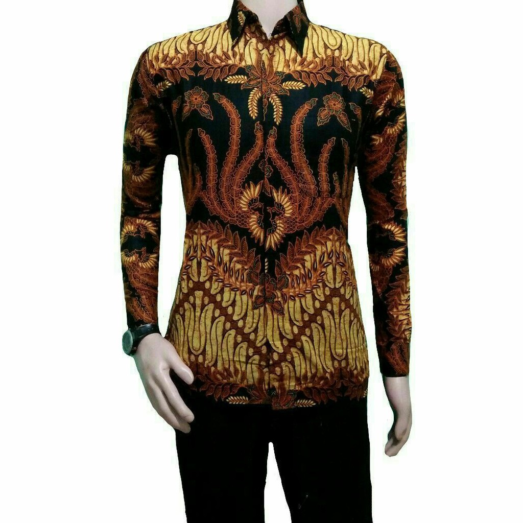 BSWART BATIK HRB026 Kenongo Hem Pendek Padi Pekalongan M L XL Batik Pria MURAH