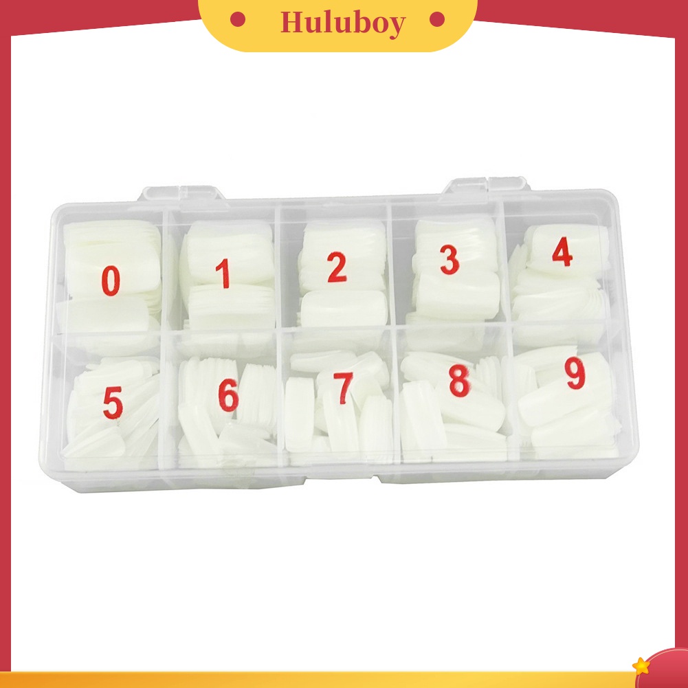 Huluboy Huluboy♡ 500pcs / Set Kuku Palsu Full Cover Bahan Akrilik Untuk Manicure DIY