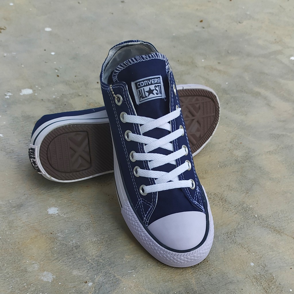 BISA COD SEPATU CONVERSE LOW  ALL STAR PENDEK PRIA WANITA NAVY FREE BOX