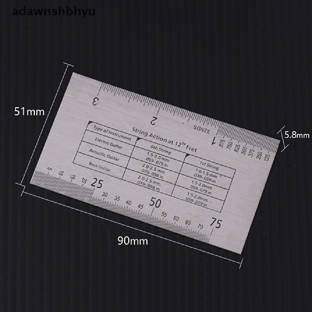 Adawnshbhyu Steel String Action Gauge Ruler Guide Setup Luthier Pengukur Untuk Bass Gitar