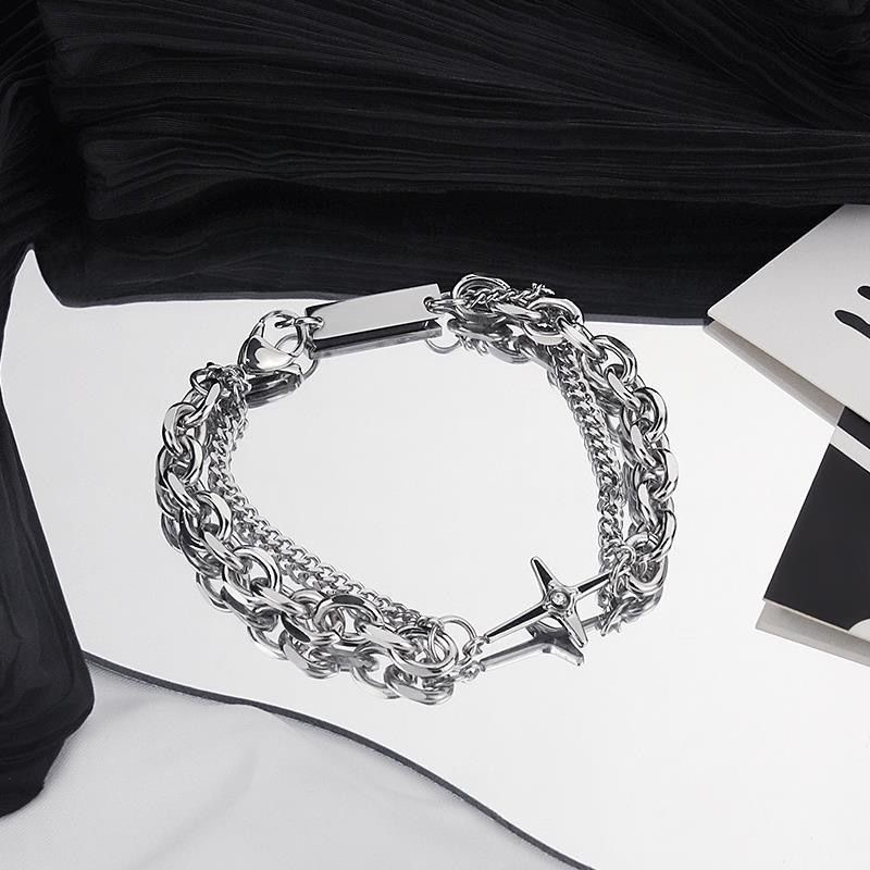 Korean Bracelet Jewelry Fashion Alloy Silver Awn Star Chain Bracelet for Women