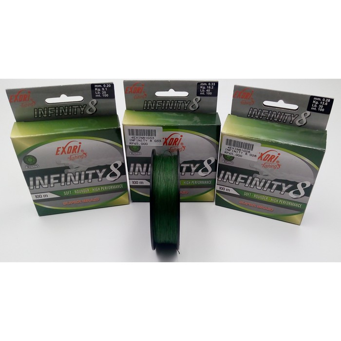 Fishing Line / Senar Benang Pancing PE Exori Infinity8 0.20- 0.33 mm