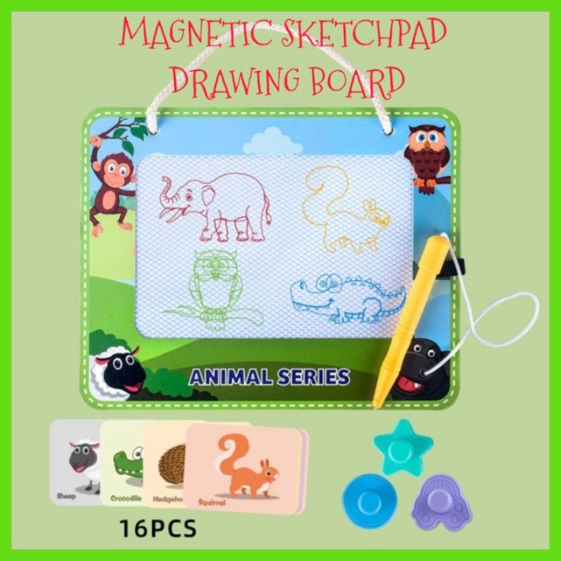 

Magnetic Sketchpad Drawing Board Papan Tulis Magnet Warna + Kartu