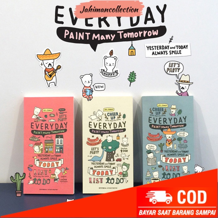

✨ BISA COD ✨ Paint Many Tomorrow Everyday Diary / Buku Catatan / Buku Harian - Pale Yellow