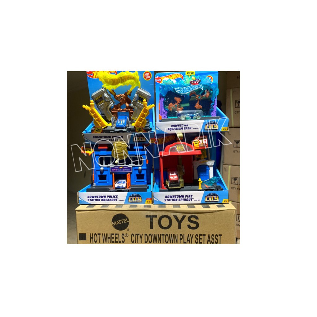 HOTWHEELS TRACK CITY play set 4 pcs - DOWNTOWN series