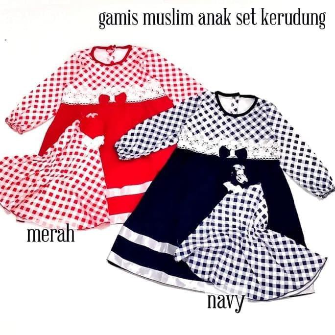 Terbaru Baju Muslim Gamis Anak Bayi Perempuan Kotak-Kotak Best Seller