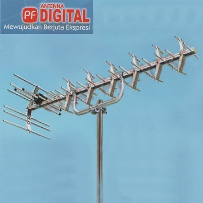 Antena PF-HD-U25 YAGI Digital Luar Outdor Plus Kabel Antena 20 Meter 1PAKET HEMAT