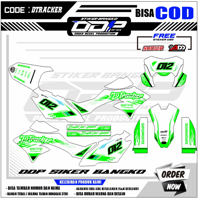 VARIASI aksesoris decal KAWASAKI DTRACKER full body dekal stiker striping KAWASAKI DTRACKER stiker m