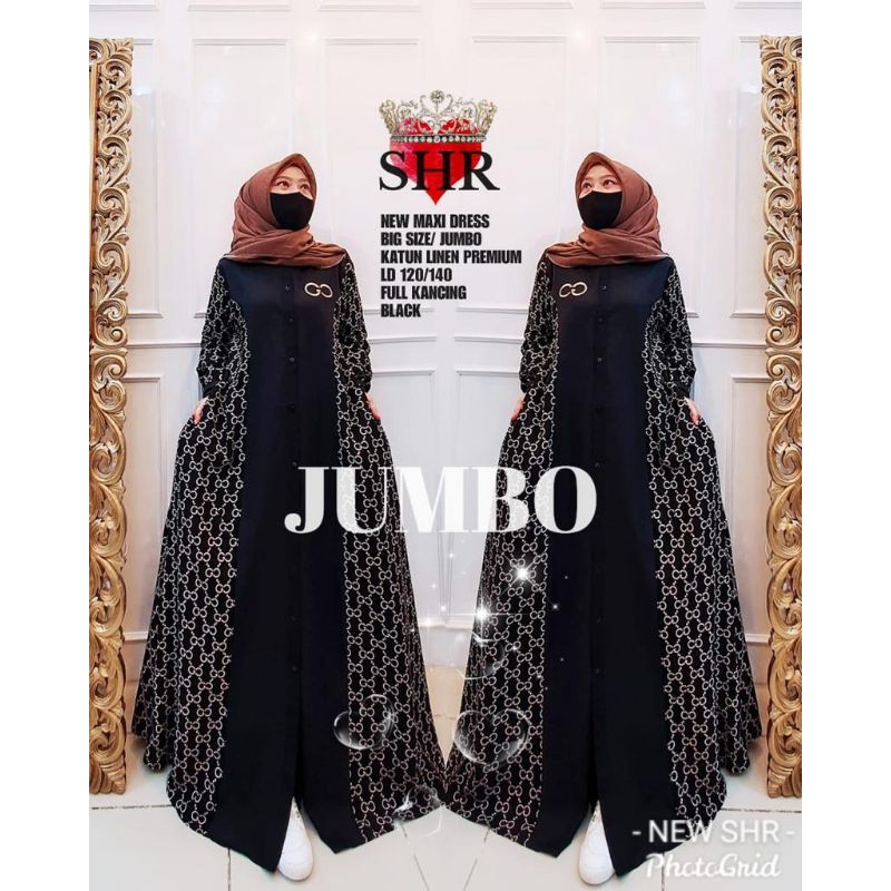 ready Maxi dress SHR ORI bhn katun linen