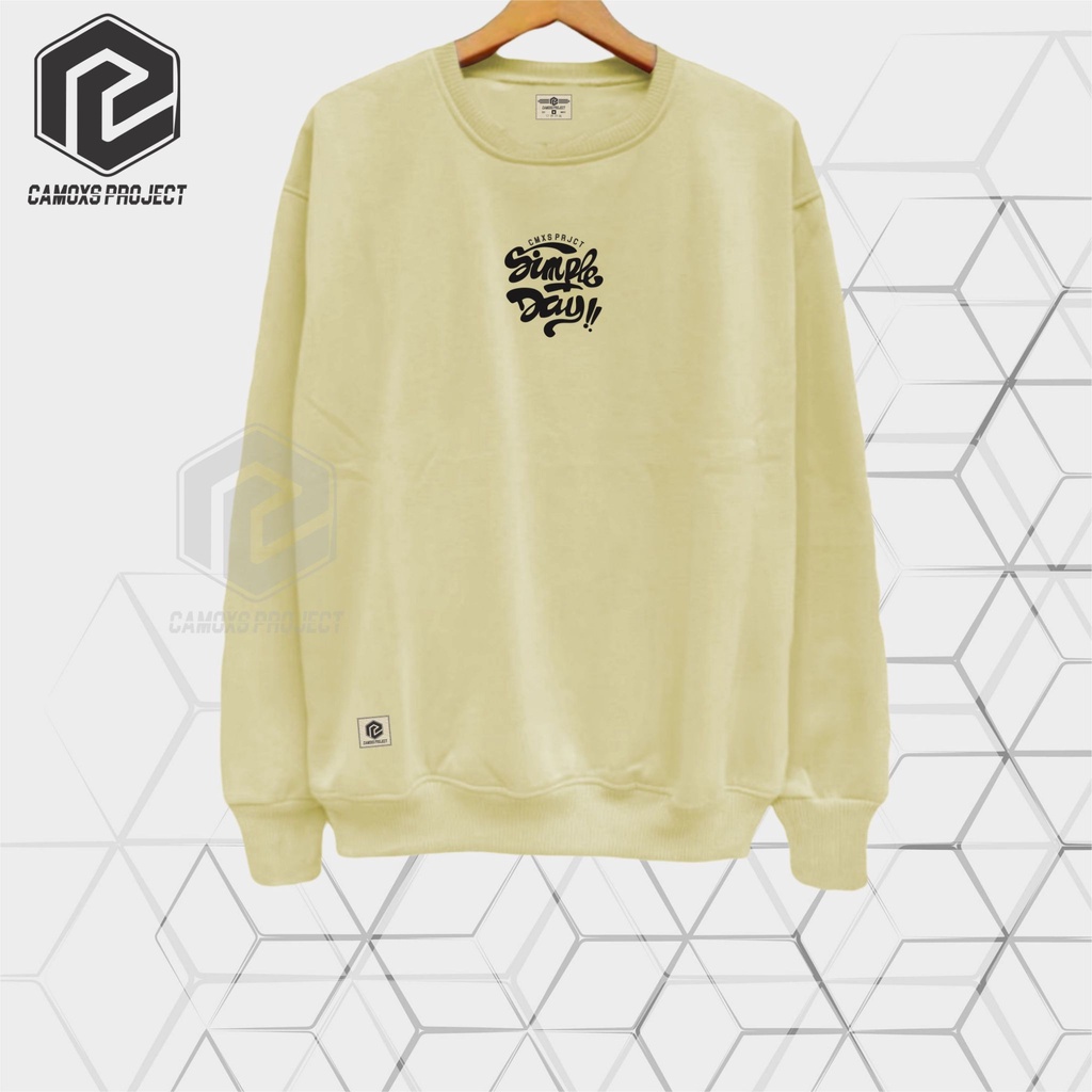 Sweater Pria Distro Crewneck Cream Simple Day Sablon Suiter Cowok Jumbo Switer Krunek Oversize Bigsize Swetter Sweeter Original Camoxs Project