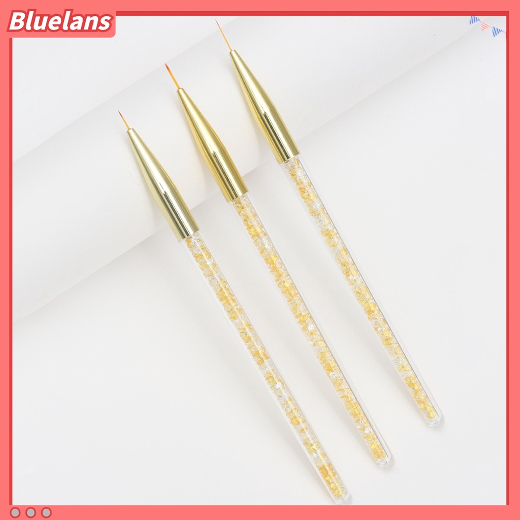 (In Stock) Kacamata Hitam Lensa Warna Warni ♡3 Pcs Pen Liner Bahan Nilon Wol Untuk Menggambar Nail Art