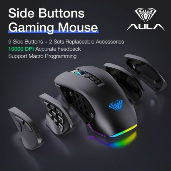 Mouse Gaming AULA H510 RGB Magnetic slide buttons wired-AULA H-510