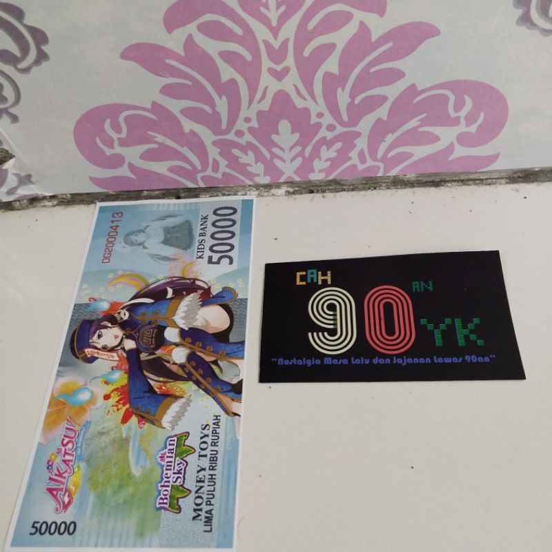 UANG UANGAN 50000 Rupiah Kartun 10pcs. MAINAN Anak 90an. MURAH.