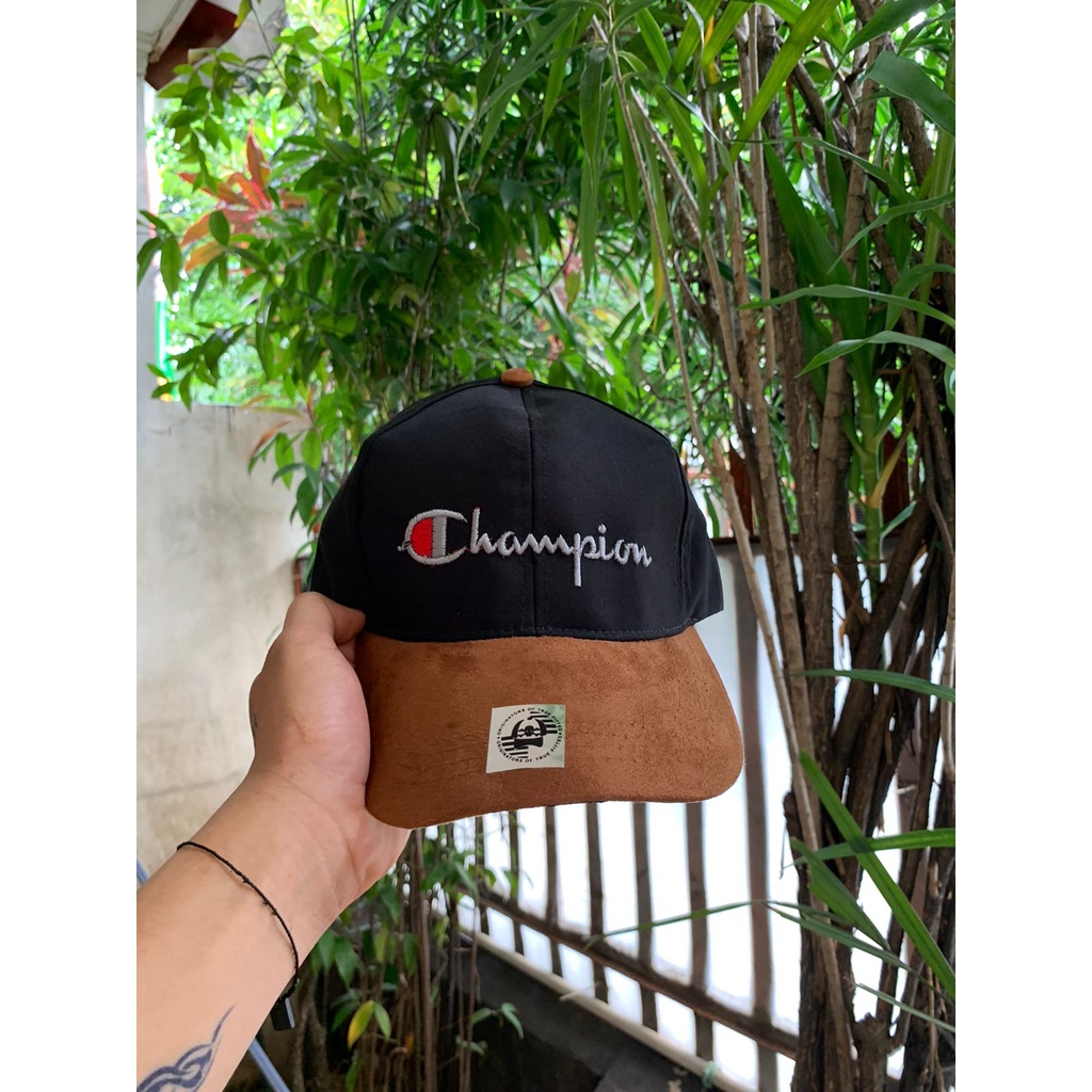 Topi Baseball Champion Pria Polos Sport Hitam Premium Loka