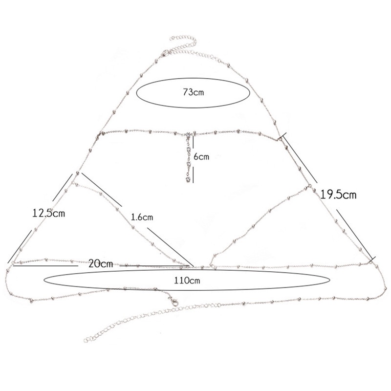 Kalung Rantai Badan Wanita Model Rumbai Hias Berlian Imitasi Untuk Pernikahan