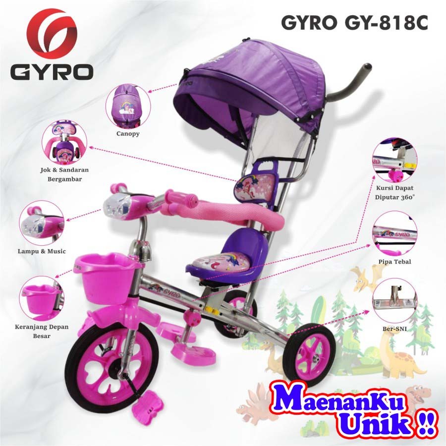 Sepeda Anak - Sepeda Roda Tiga STROLLER GYRO ST GY 818C