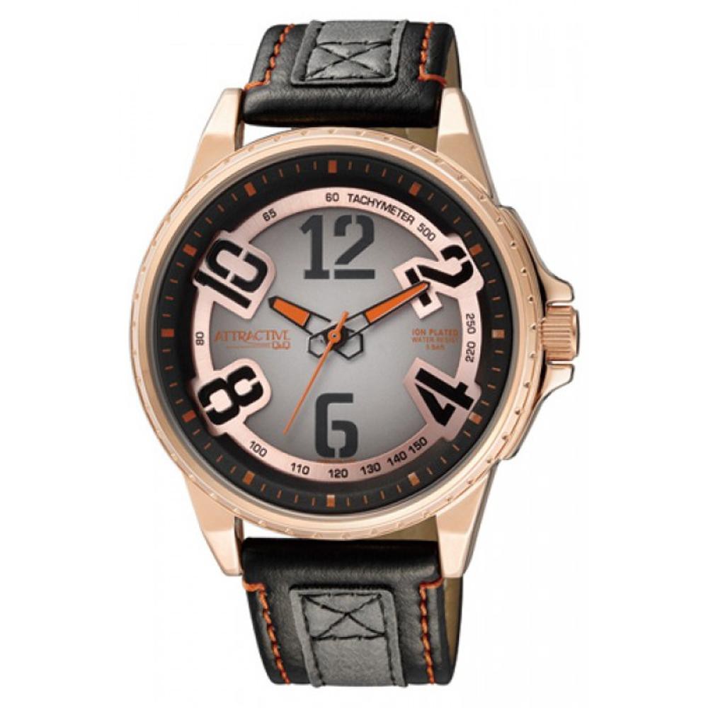 Q Q QQ Attractive Analog Jam Tangan Pria Kulit DA66J105Y Original Terbaik