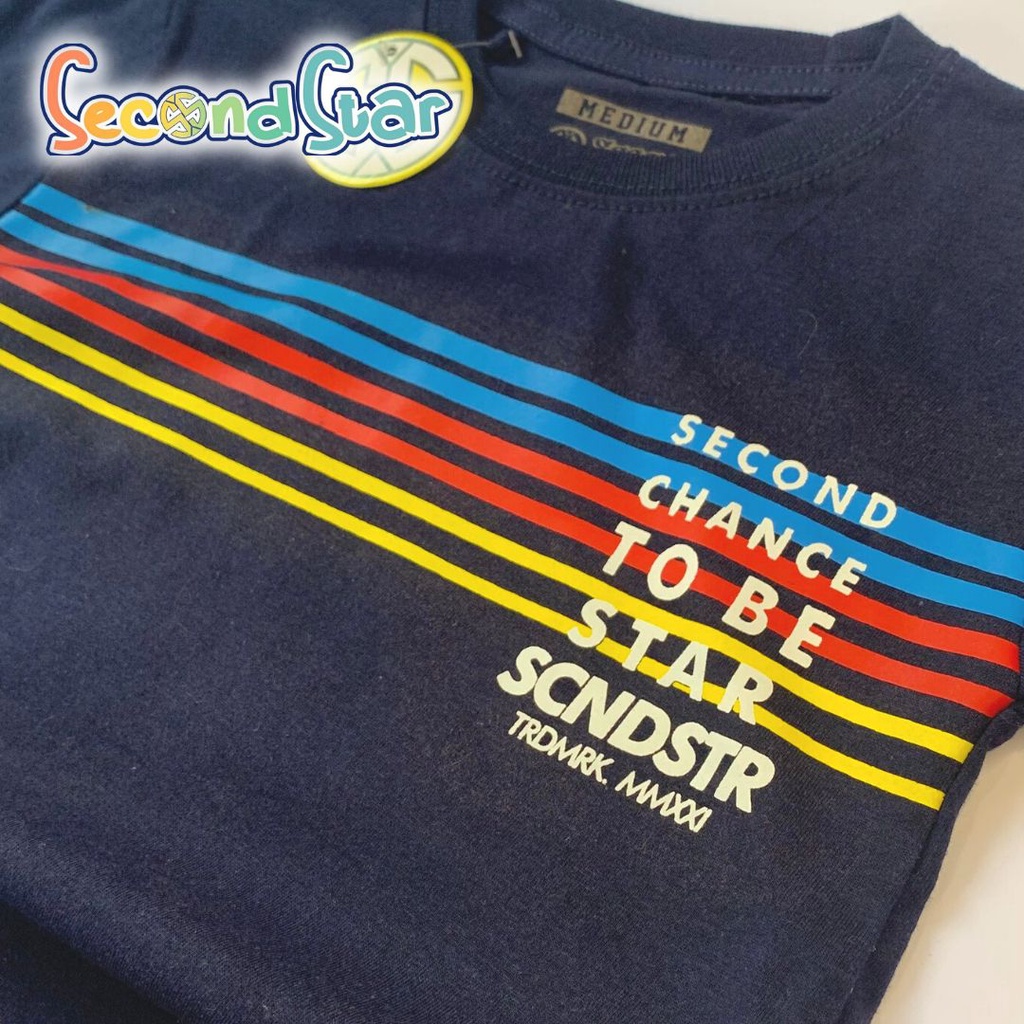 Second Star baju anak laki - laki  Kaos oblong 1 - 12 tahun warna navy