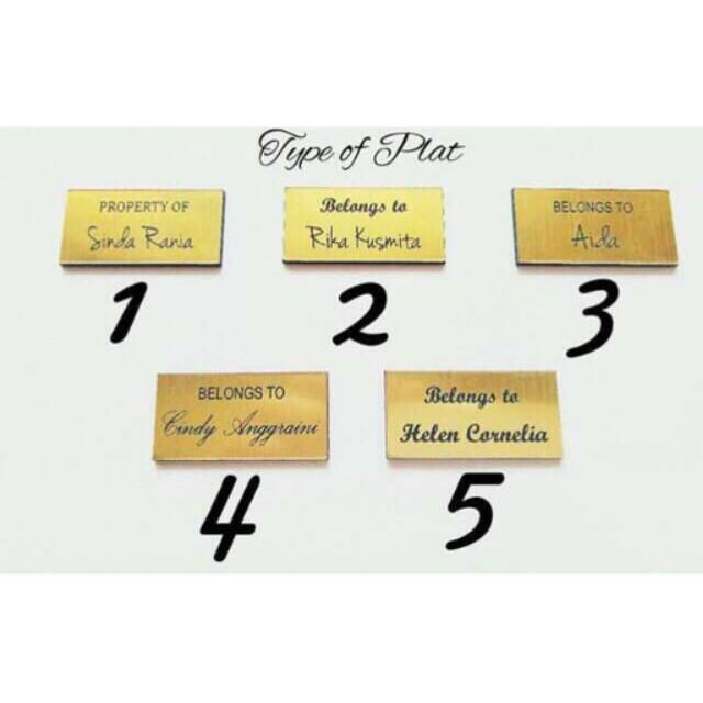 

Name tag / Plat nama (bisa custom ukuran dan tulisan)