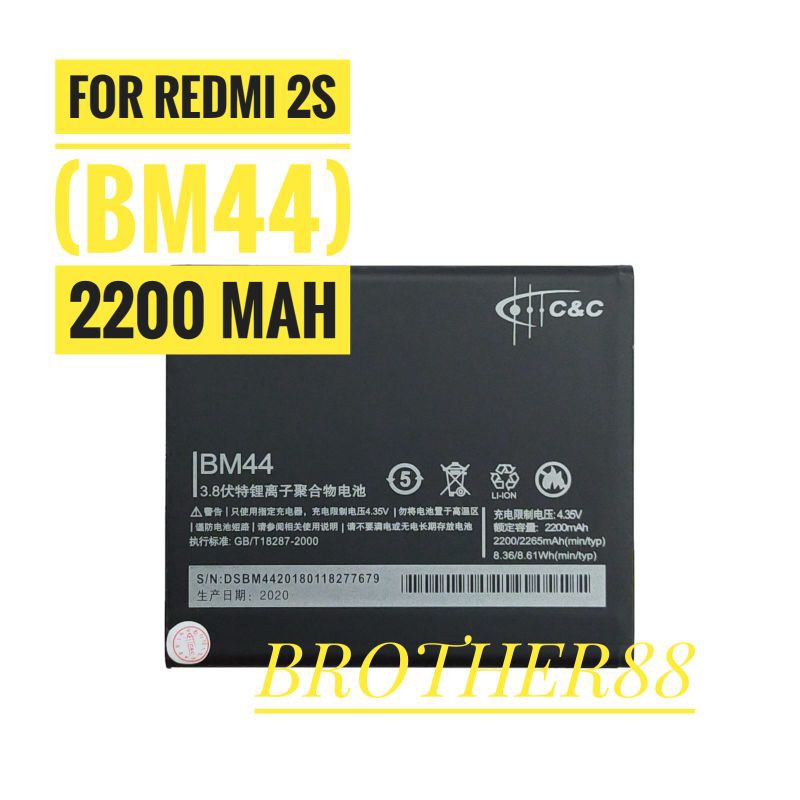 BATTERY BATERAI BATRE XIAOMI REDMI 2S (BM44) ORIGINAL C&amp;C