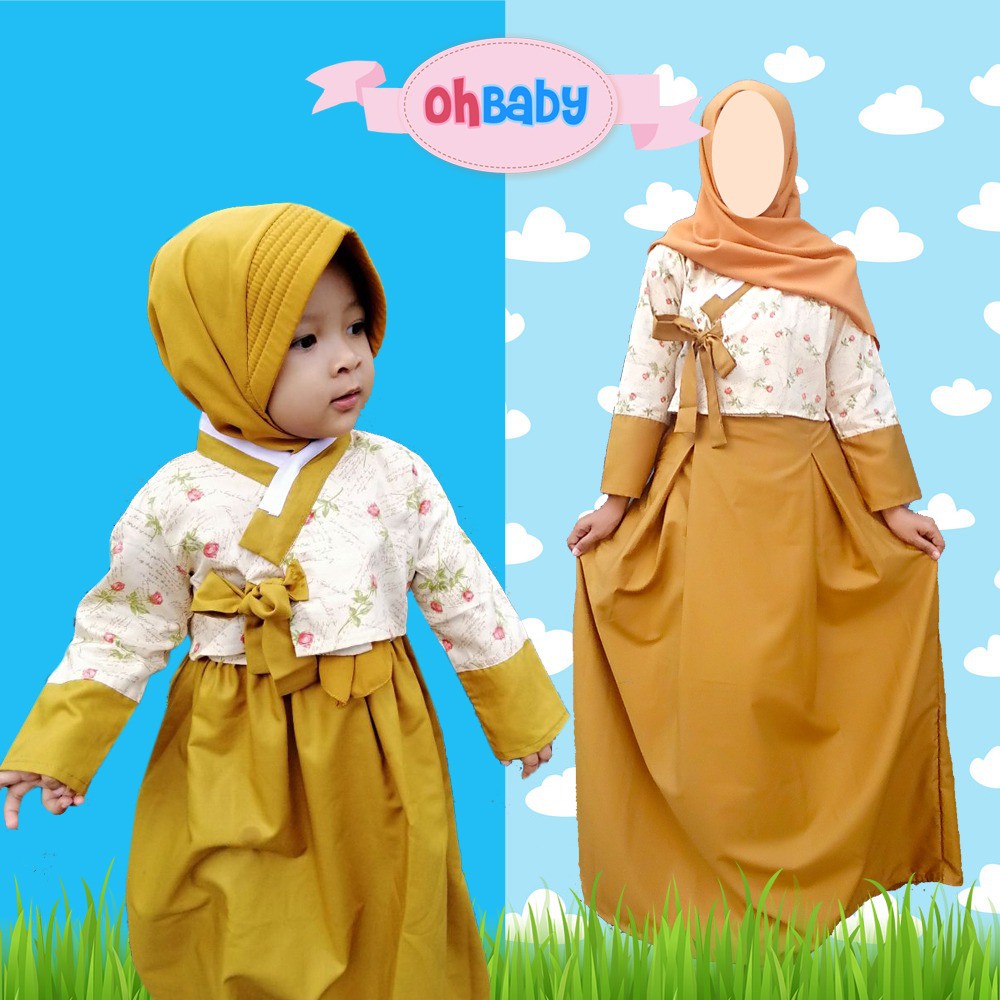 Gamis Couple Ibu Anak WL12 Ohbaby / Gamis Hanbok